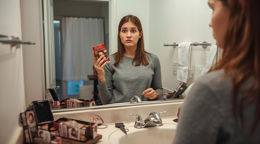 طرز رنگ كردن مو در خانه